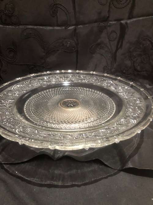 Cake stand/Tazza silver plated/glass