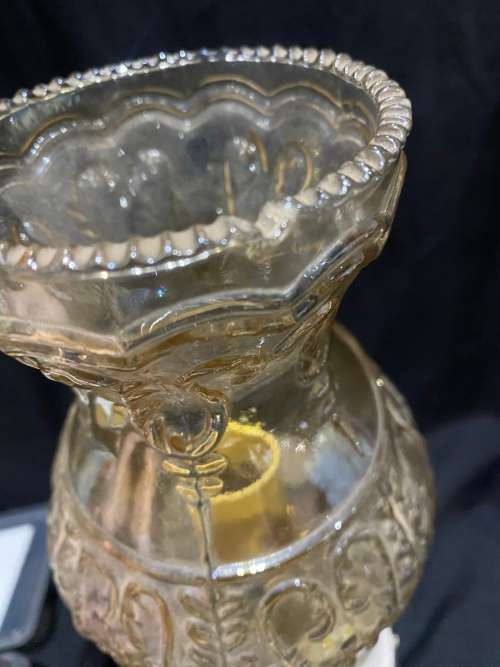 Lamp porcelain/brass vintage