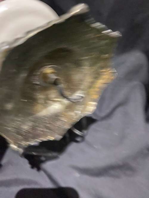 Lamp porcelain/brass vintage