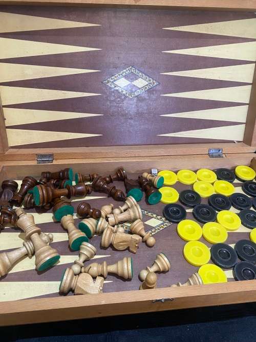 Chess/backgammon set large