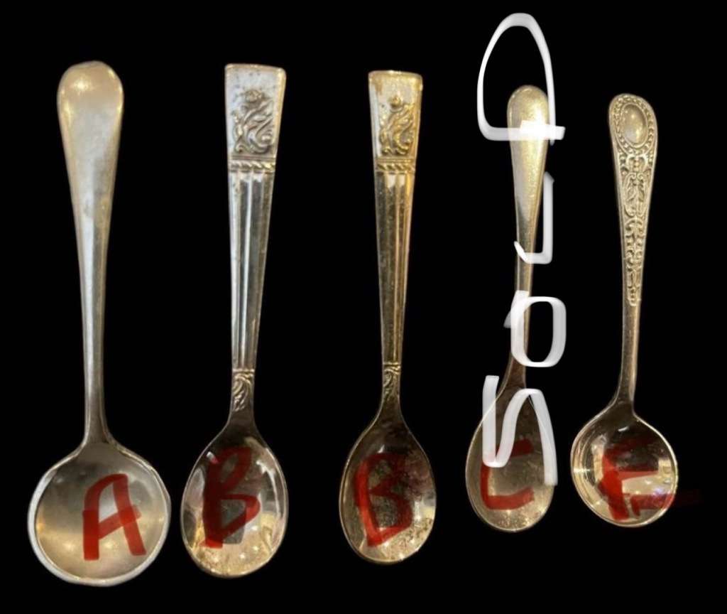 Spoons mustard/salt each(A-F)