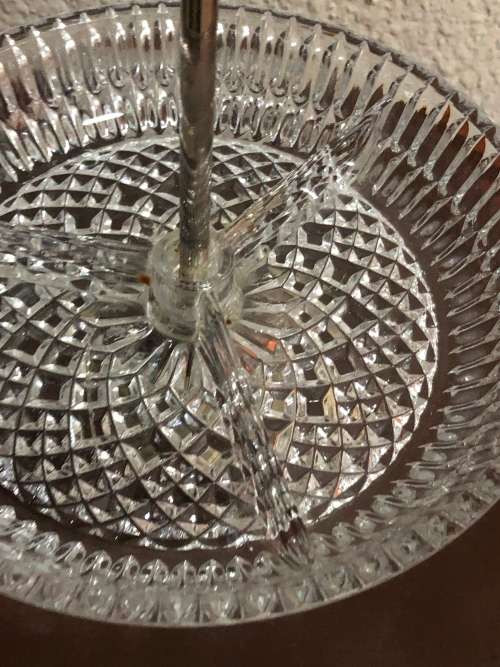 Pressed Glass Silver Plated Snack Server