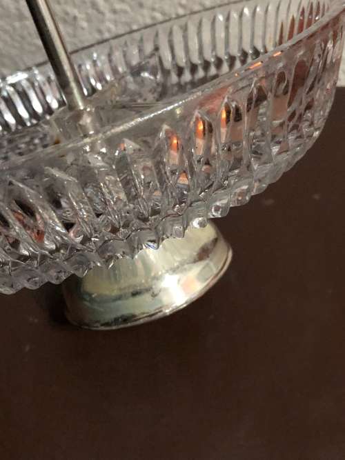 Pressed Glass Silver Plated Snack Server