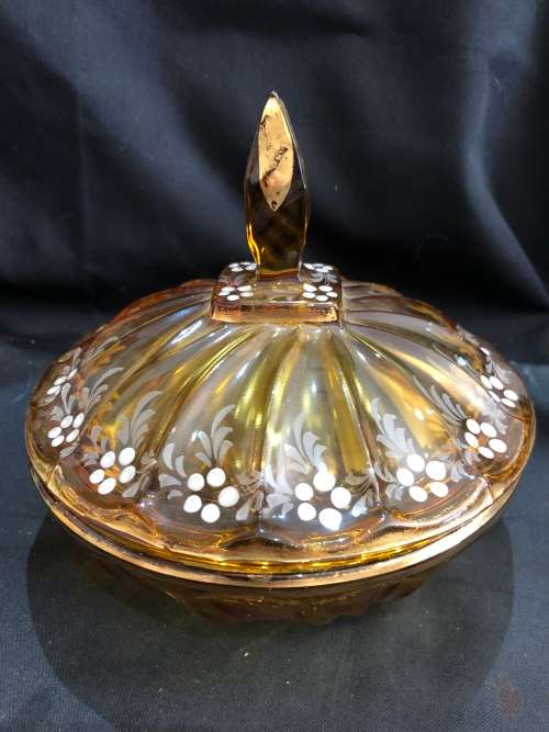 Venetian (?) Lidded BowlMAKE OFFER(GLS143)