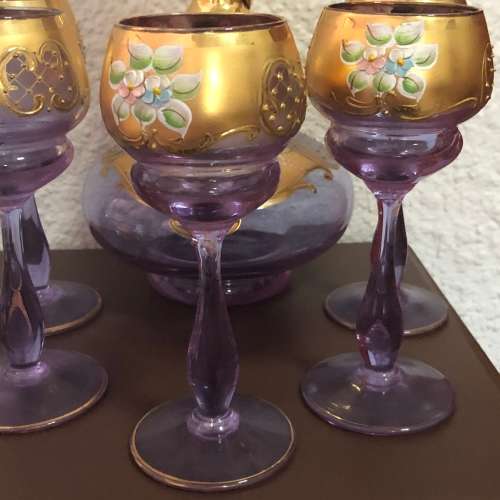 Venetian Decanter And Glasses Set