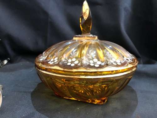 Venetian (?) Lidded BowlMAKE OFFER(GLS143)