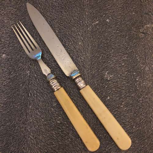 Sterling Silver Cuffed Bone Handle Cutlery(CUT340)