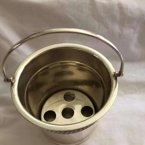 Ice Bucket & Tong Silver Plated