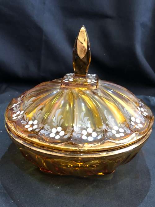 Venetian (?) Lidded BowlMAKE OFFER(GLS143)