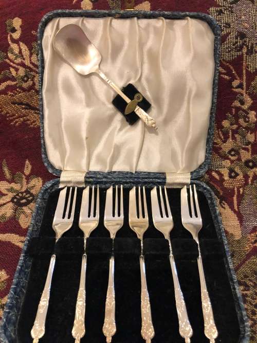 Apostle Cake Forks Silver Plated