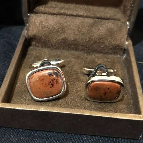 Cufflinks Brown Onyx(MIS385)