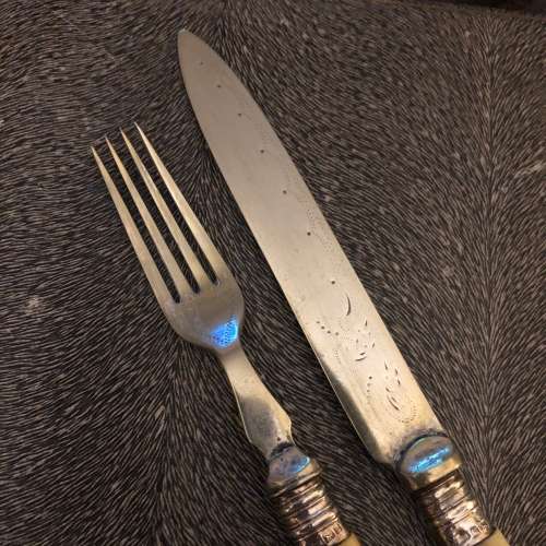 Sterling Silver Cuffed Bone Handle Cutlery(CUT340)