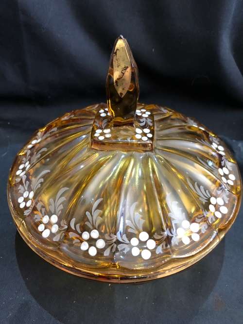 Venetian (?) Lidded BowlMAKE OFFER(GLS143)
