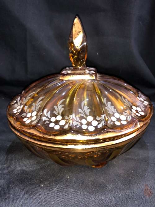 Venetian (?) Lidded BowlMAKE OFFER(GLS143)