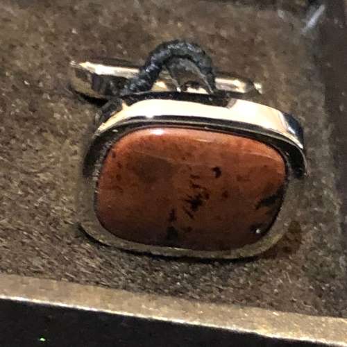 Cufflinks Brown Onyx(MIS385)