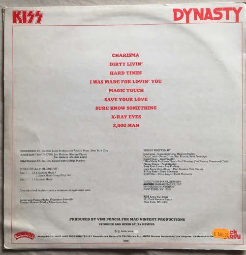 Kiss - Dynasty SA Vinyl LP