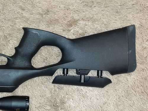 Kral N 11. 22 air rifle with 4 by 32 Beeman scope ND scope mounts