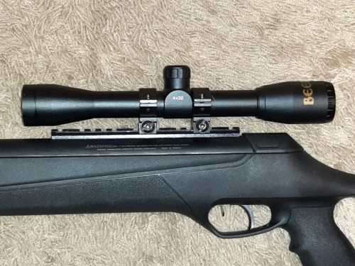 Kral N 11. 22 air rifle with 4 by 32 Beeman scope ND scope mounts