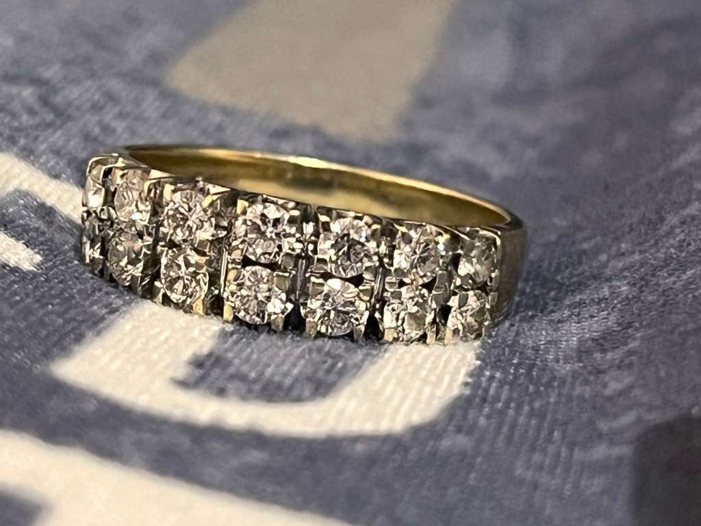 9ct Yellow Gold Diamond Cluster Ring