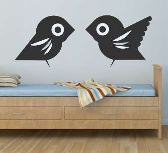 VINYL DECAL - BIRDS - WALL ART - CHOOSE COLOUR