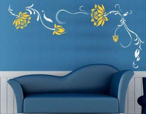 VINYL DECAL - FLORAL CORNER - WALL ART