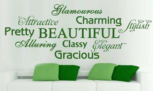 VINYL DECAL - BEAUTIFUL INSPIRATIONAL WORD CLOUD - WALL ART - CHOOSE COLOUR