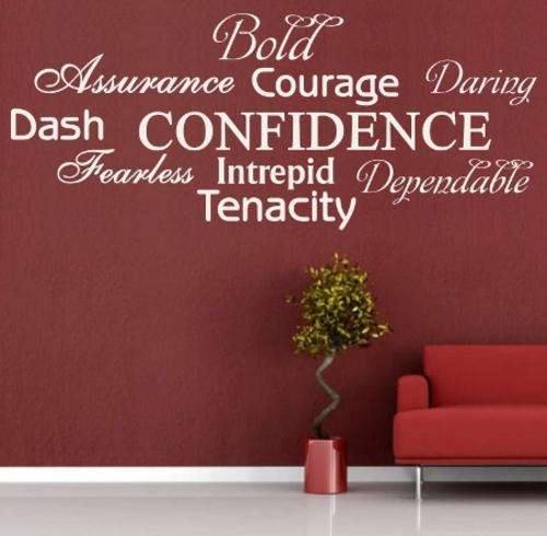 VINYL DECAL - CONFIDENCE INSPIRATIONAL WORD CLOUD - WALL ART - CHOOSE COLOUR