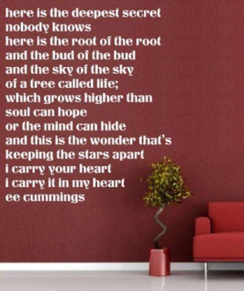 VINYL DECAL - DEEPEST SECRET LOVE POEM - WALL ART