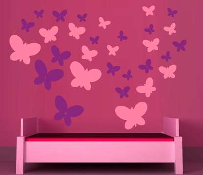 VINYL DECAL - BUTTERFLY CLOUD - WALL ART - CHOOSE COLOUR*