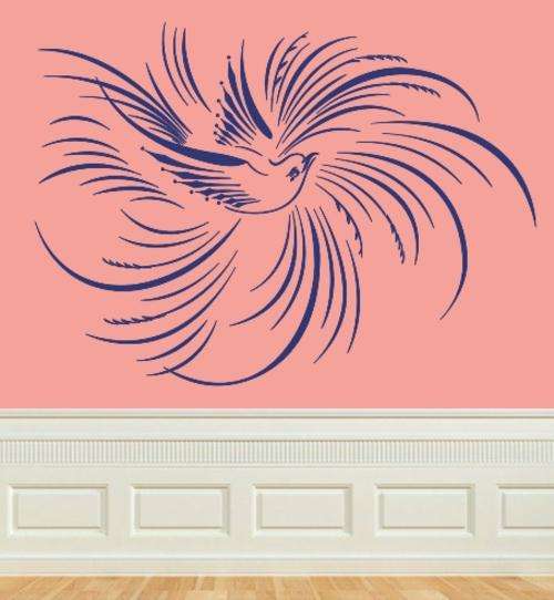 VINYL DECAL - CALLIGRAPHIC DOVE - WALL ART - CHOOSE COLOUR