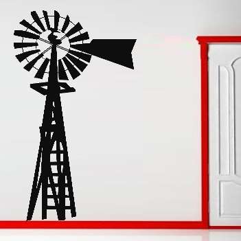 VINYL DECAL - WINDMILL TYPE 1 - WALL ART - CHOOSE COLOUR*