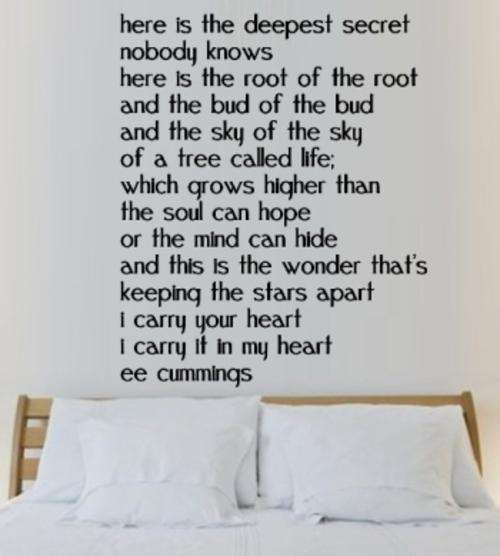 VINYL DECAL - DEEPEST SECRET LOVE POEM 5 - WALL ART