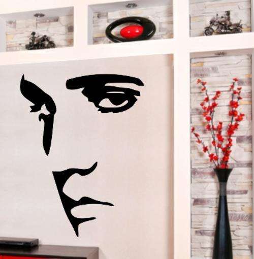 FREE SHIP/LOW COURIER - ELVIS FACE - WALL STICKER - 60+ COLOURS