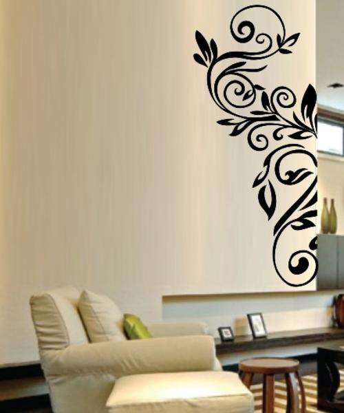 VINYL DECAL - FLORAL CORNER TYPE 6 - WALL ART