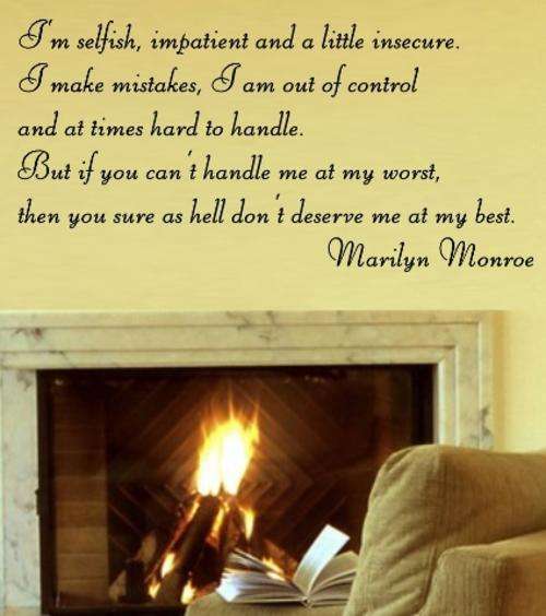 VINYL DECAL - AT MY BEST MARILYN MONROE QUOTE TYPE 1 - WALL ART