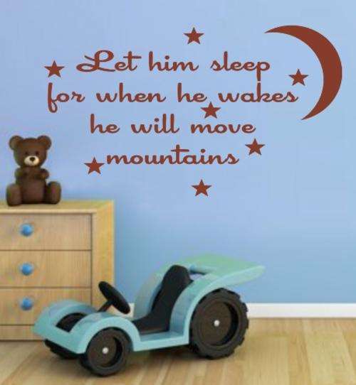 VINYL DECAL - LET HIM SLEEP QUOTE - WALL ART