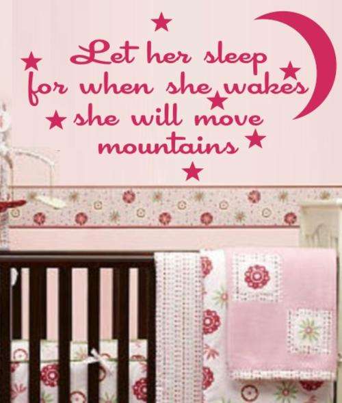 VINYL DECAL - LET HER SLEEP QUOTE  - WALL ART - CHOOSE COLOUR*