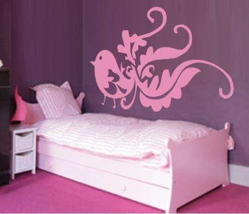 VINYL DECAL - FLORAL BIRD - WALL ART