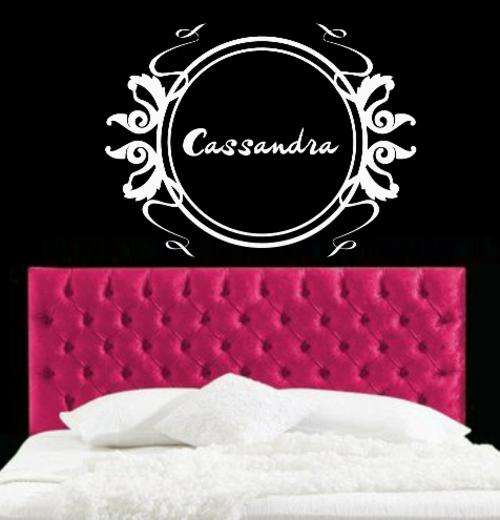 VINYL DECAL - PERSONALISED FRILLY FRAME - WALL ART - CHOOSE COLOUR