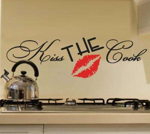 VINYL DECAL - KISS THE COOK - WALL ART