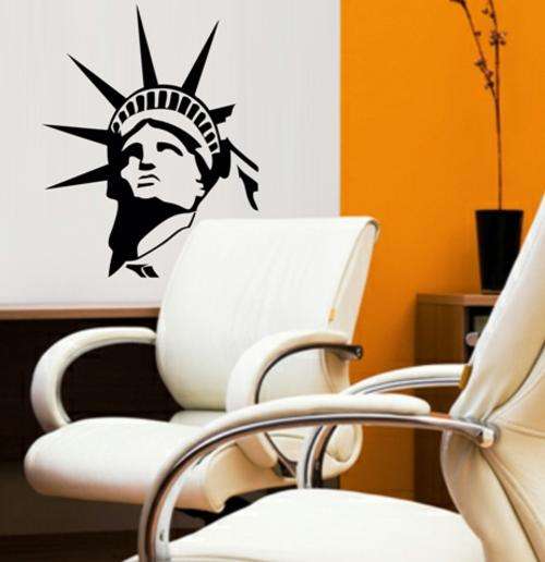 VINYL DECAL - LADY LIBERTY - WALL ART - CHOOSE COLOUR