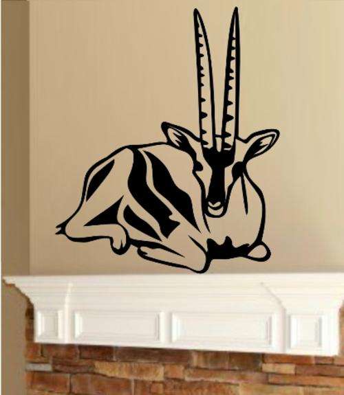 VINYL DECAL - GEMSBOK ANTELOPE SITTING - WALL ART - CHOOSE COLOUR*