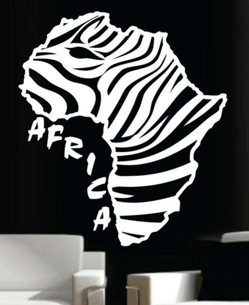VINYL DECAL - AFRICA ZEBRA - WALL ART - CHOOSE COLOUR