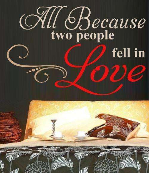 VINYL DECAL - ALL BECAUSE .... LOVE INSPIRATIONAL QUOTE 1 - WALL ART