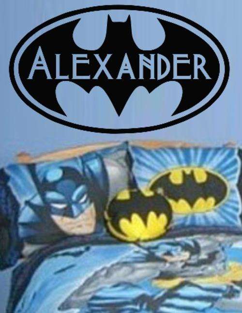 *NEW* VINYL DECAL - BATMAN PERSONALISED WINGS TYPE 2 - WALL ART - CHOOSE COLOUR*