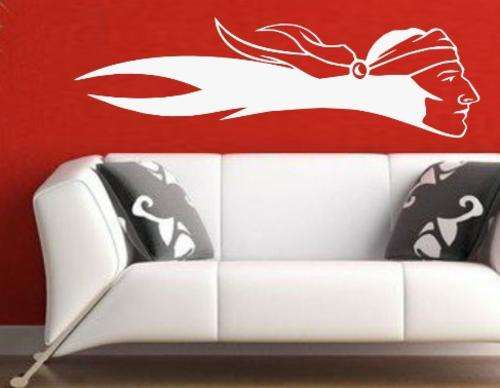 FREE SHIPPING - AMERICAN INDIAN SCOUT WALL STICKER - CHOOSE COLOUR