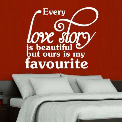 FREE SHIP/LOW COURIER - LOVE STORY ROMANTIC QUOTE 1 WALL STICKER - 60+ COLOURS