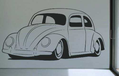 VINYL DECAL - VW BEETLE 10 WALL ART - CHOOSE COLOUR
