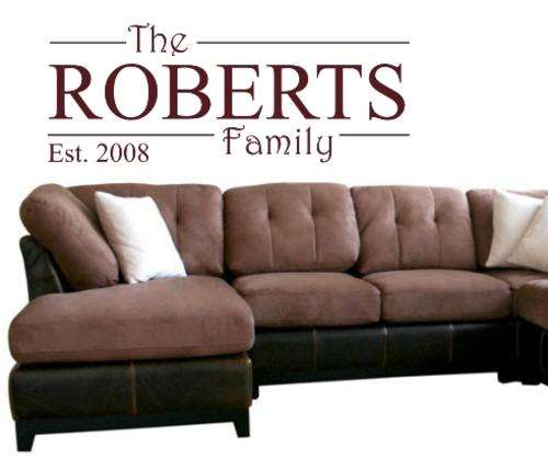 VINYL DECAL - PERSONALISED ESTABLISH FAMILY NAME 5 - WALL ART - CHOOSE COLOUR