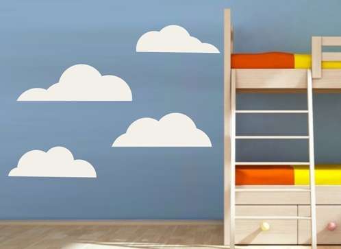 FREE SHIP/LOW COURIER - SET OF FOUR CLOUDS - WALL STICKER - 60+ COLOURS